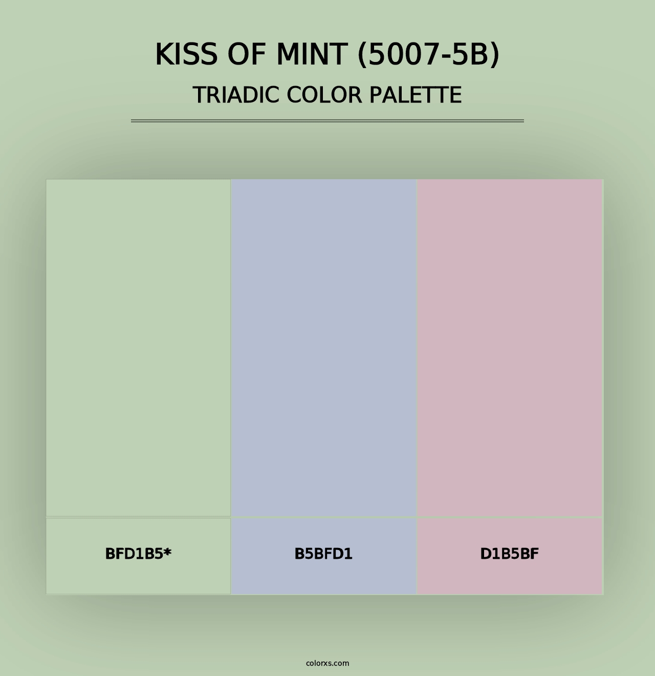 Kiss of Mint (5007-5B) - Triadic Color Palette