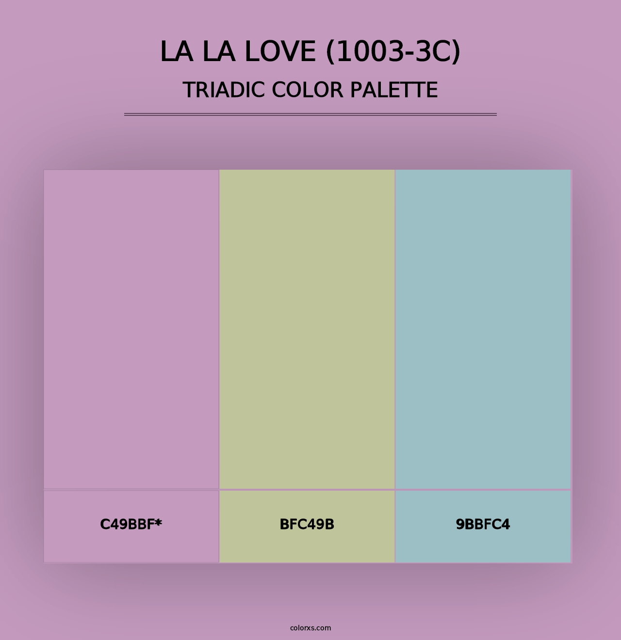 La La Love (1003-3C) - Triadic Color Palette