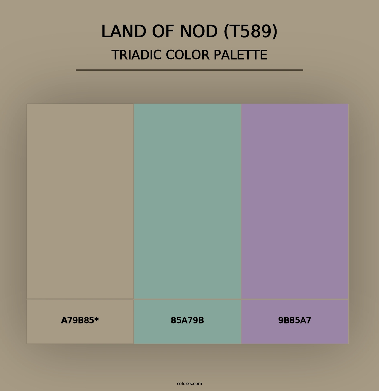 Land of Nod (T589) - Triadic Color Palette