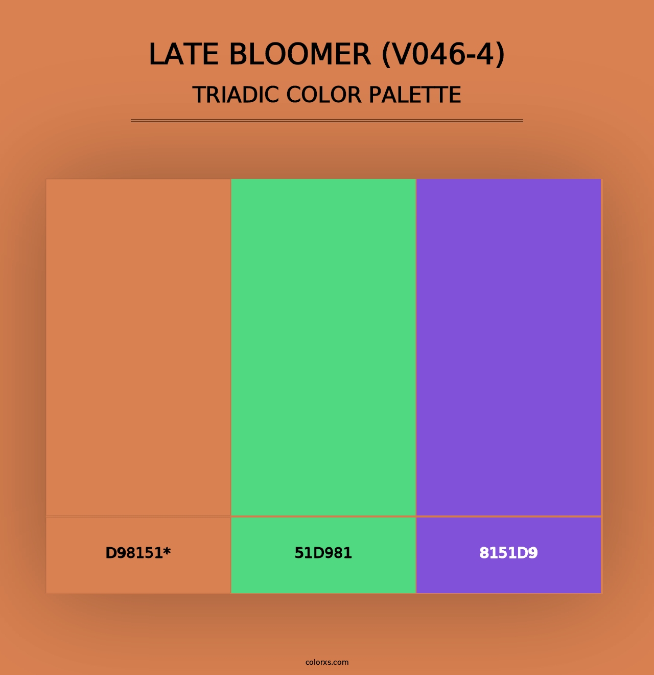 Late Bloomer (V046-4) - Triadic Color Palette