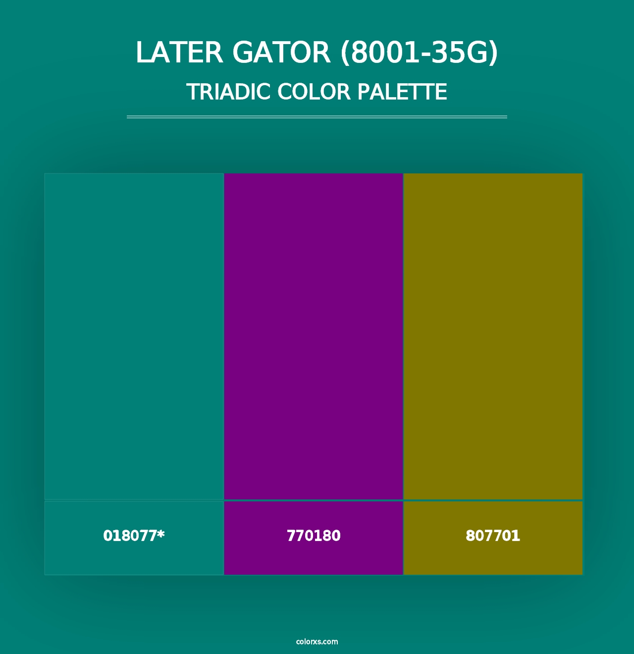 Later Gator (8001-35G) - Triadic Color Palette