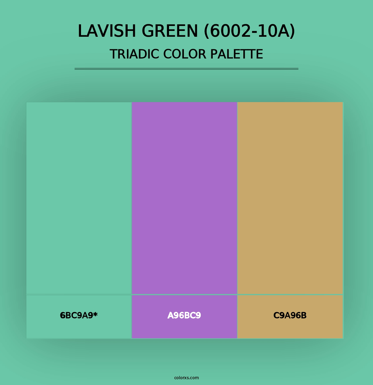 Lavish Green (6002-10A) - Triadic Color Palette