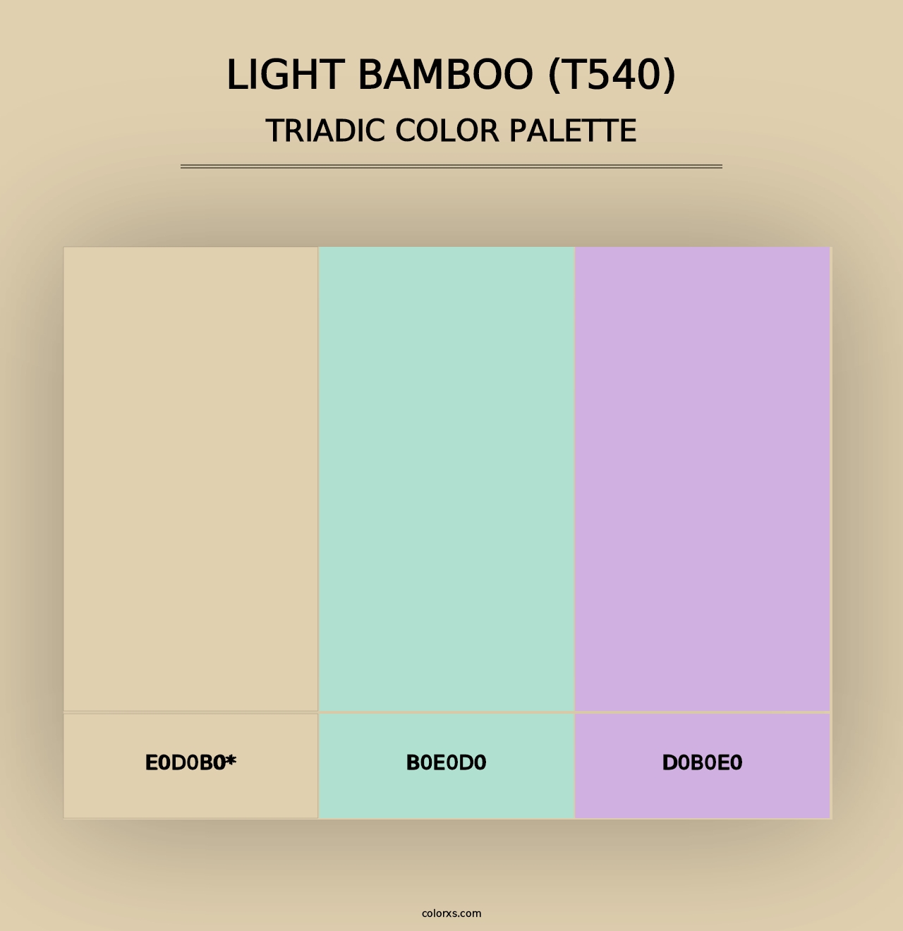 Light Bamboo (T540) - Triadic Color Palette