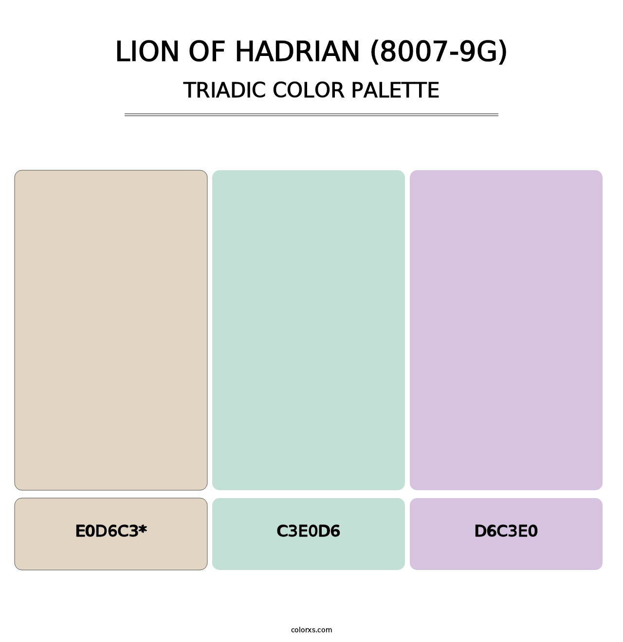 Lion of Hadrian (8007-9G) - Triadic Color Palette