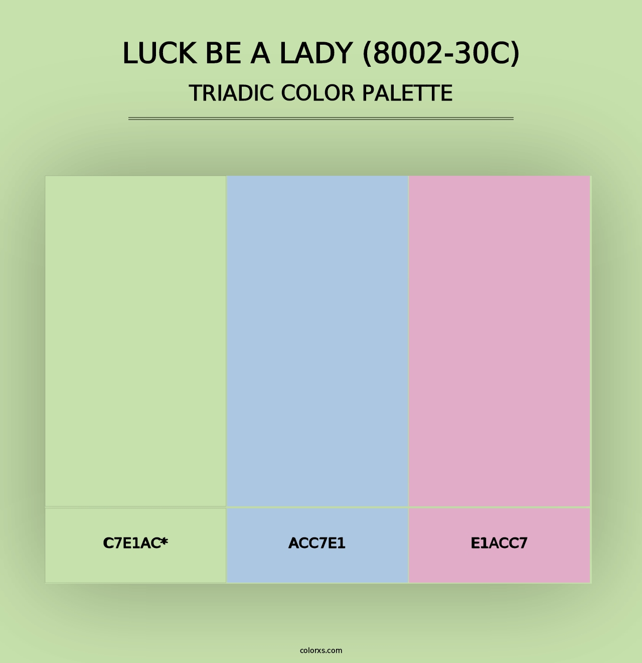 Luck Be a Lady (8002-30C) - Triadic Color Palette