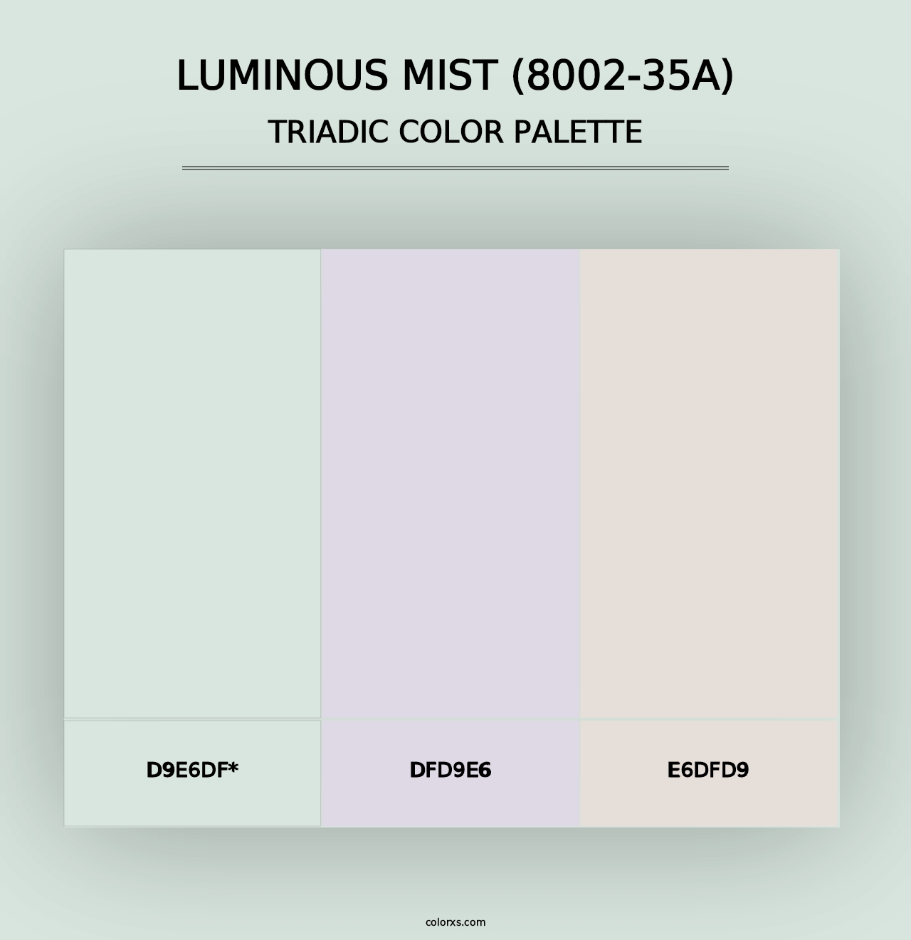 Luminous Mist (8002-35A) - Triadic Color Palette