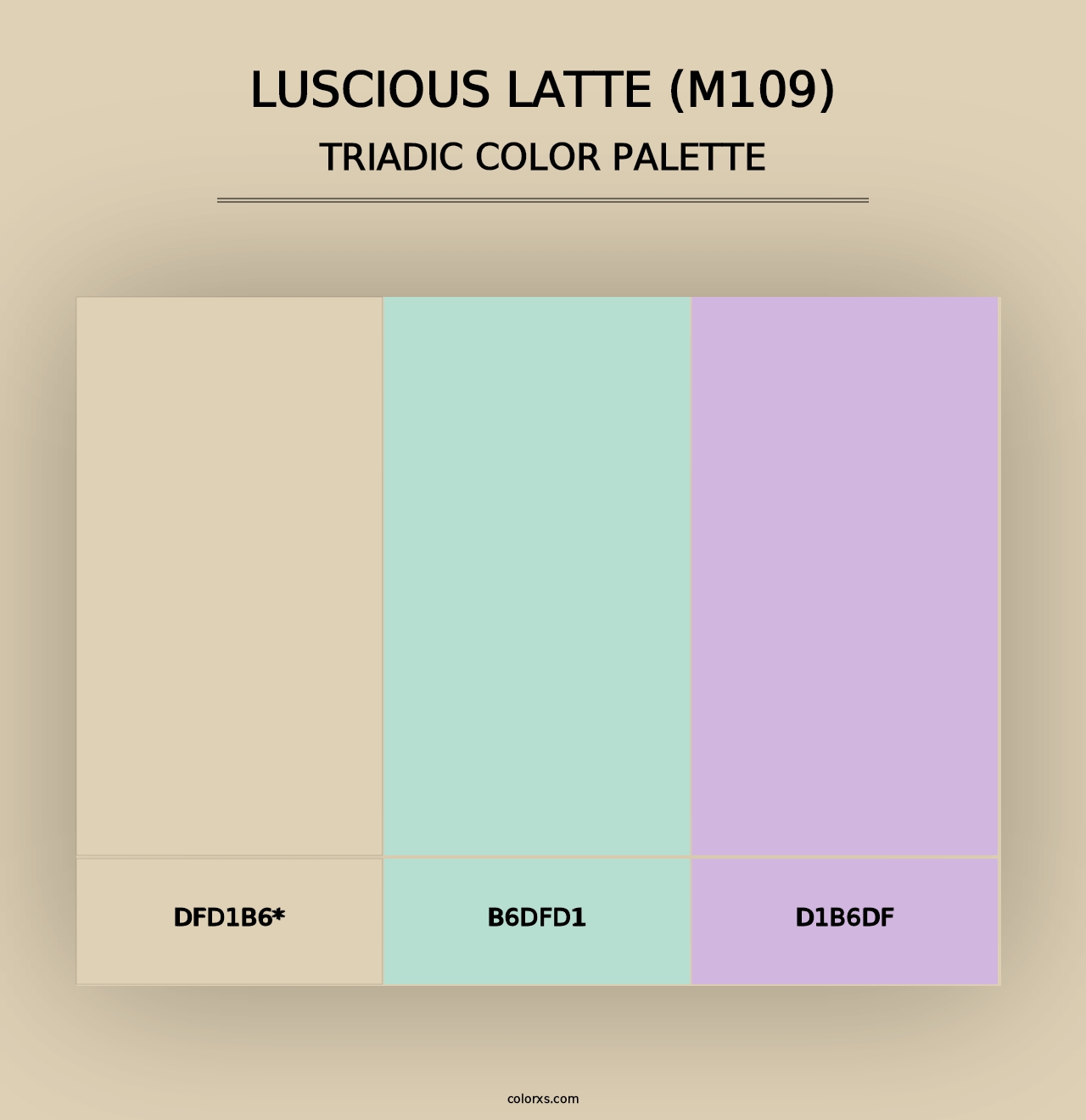 Luscious Latte (M109) - Triadic Color Palette