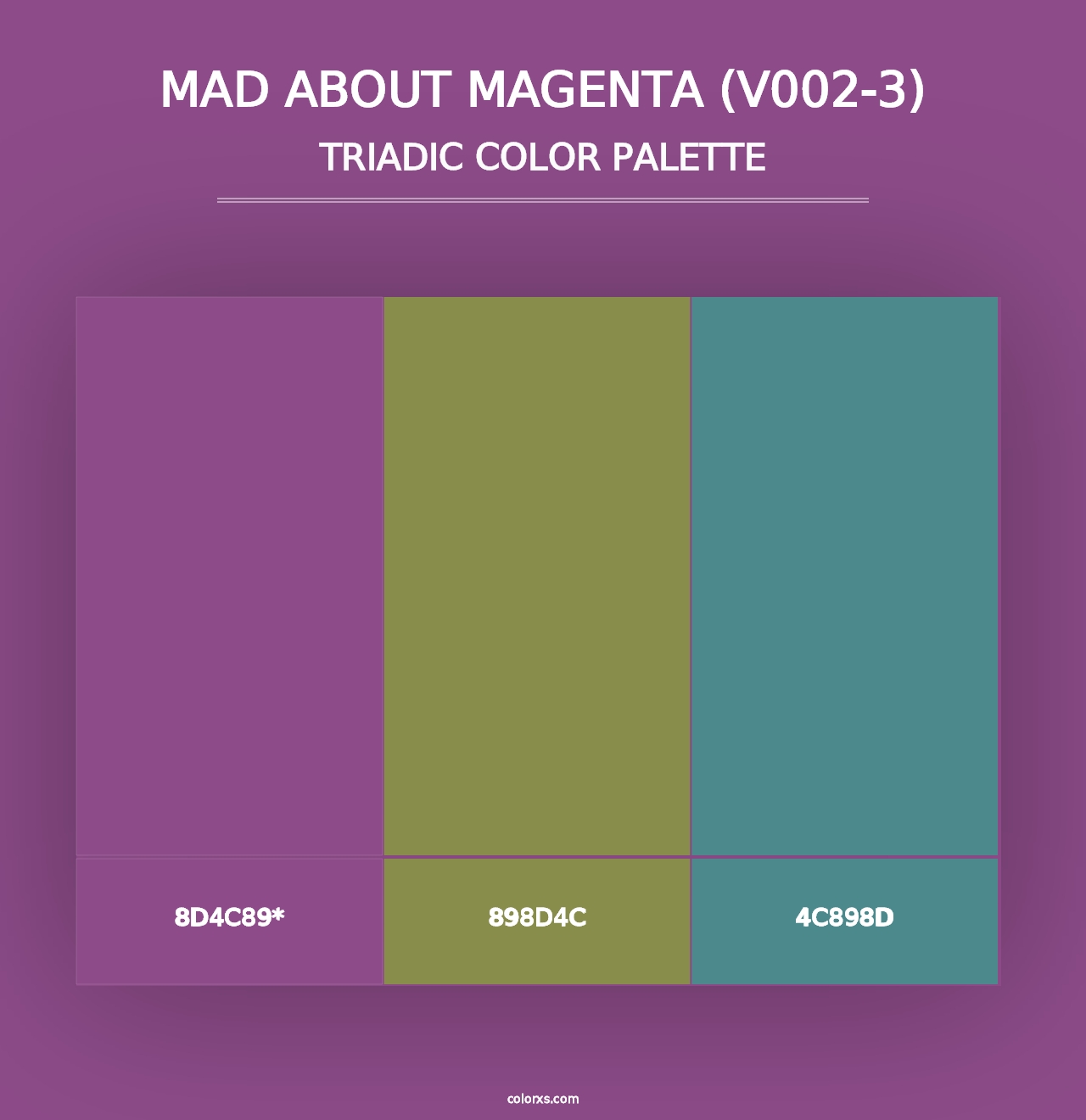 Mad about Magenta (V002-3) - Triadic Color Palette