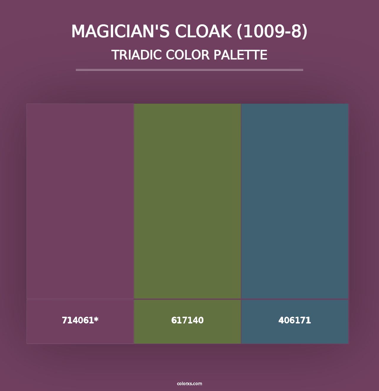 Magician's Cloak (1009-8) - Triadic Color Palette