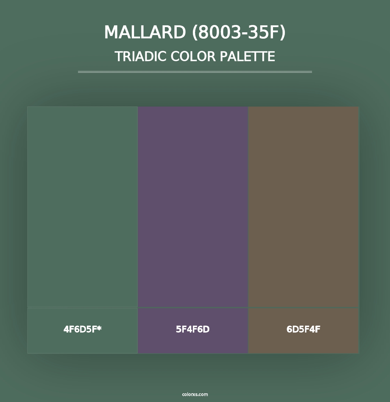 Mallard (8003-35F) - Triadic Color Palette