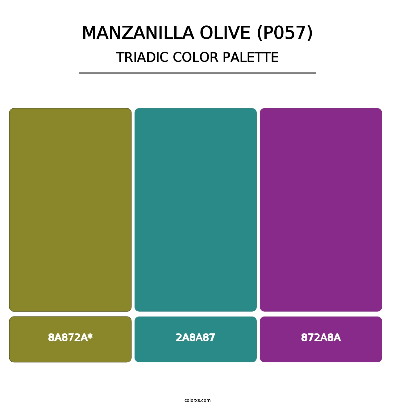 Manzanilla Olive (P057) - Triadic Color Palette