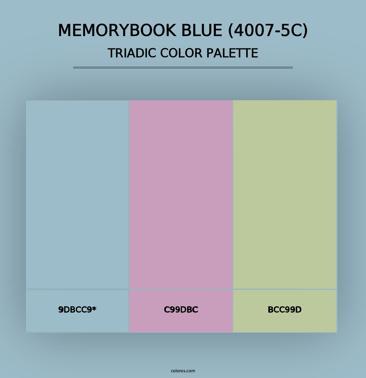 Memorybook Blue (4007-5C) - Triadic Color Palette