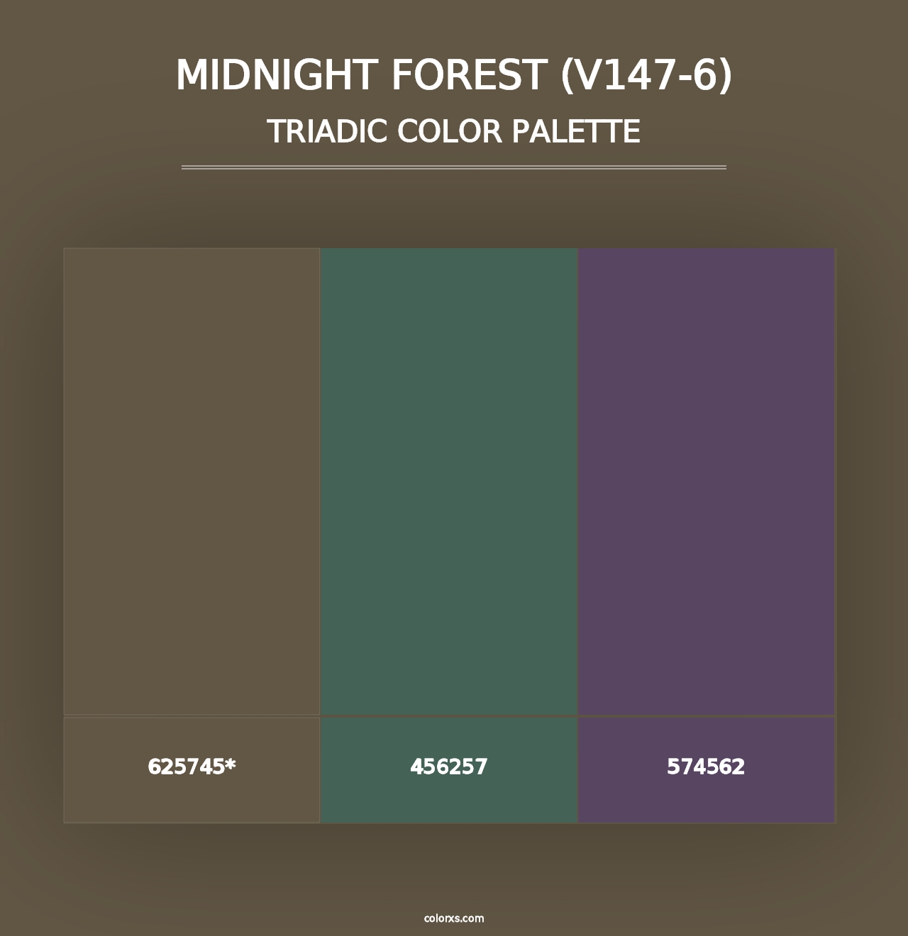 Midnight Forest (V147-6) - Triadic Color Palette