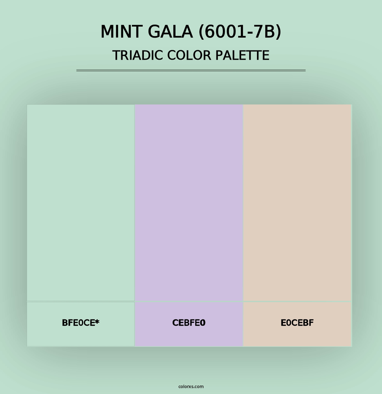 Mint Gala (6001-7B) - Triadic Color Palette