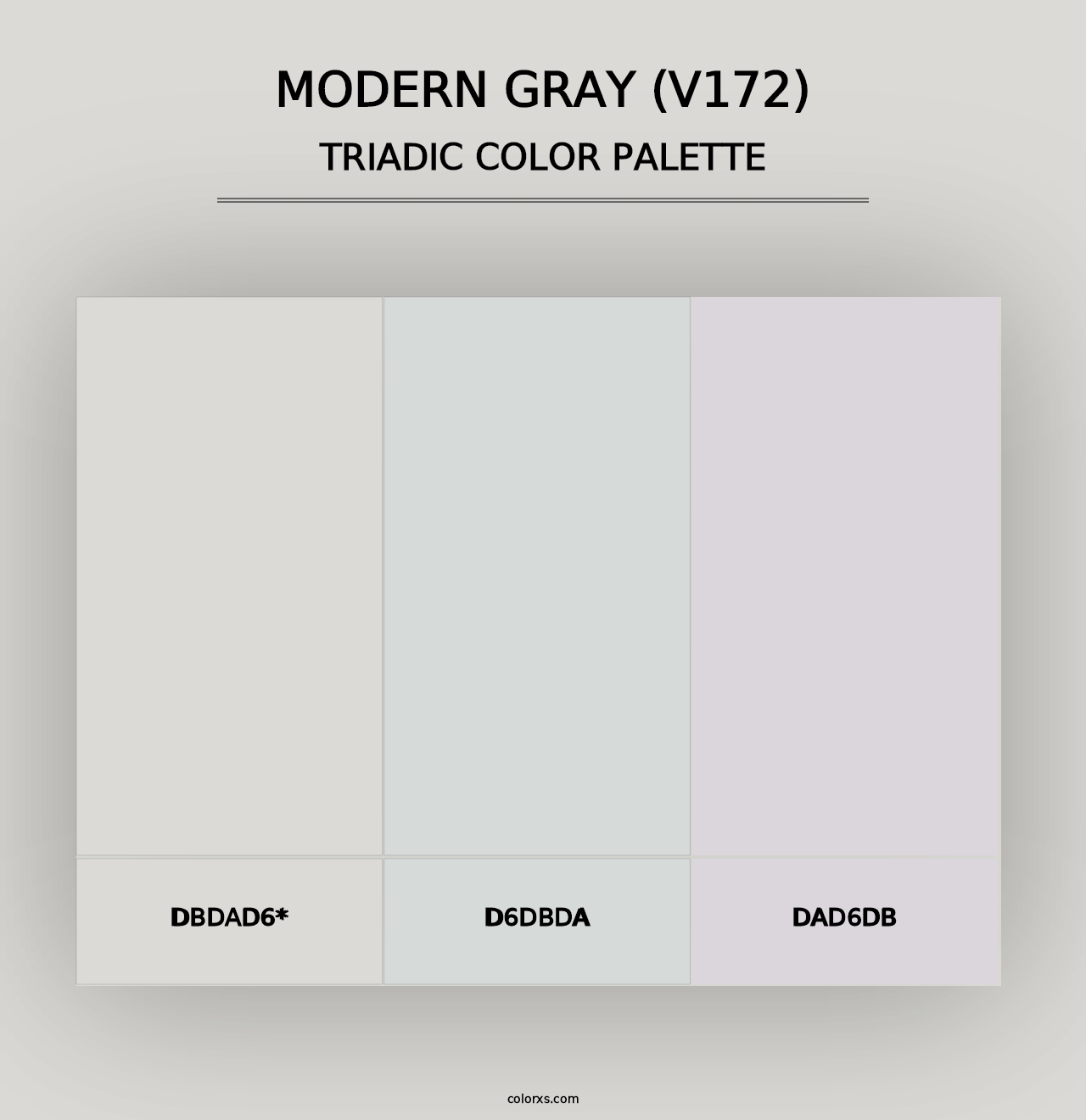 Modern Gray (V172) - Triadic Color Palette