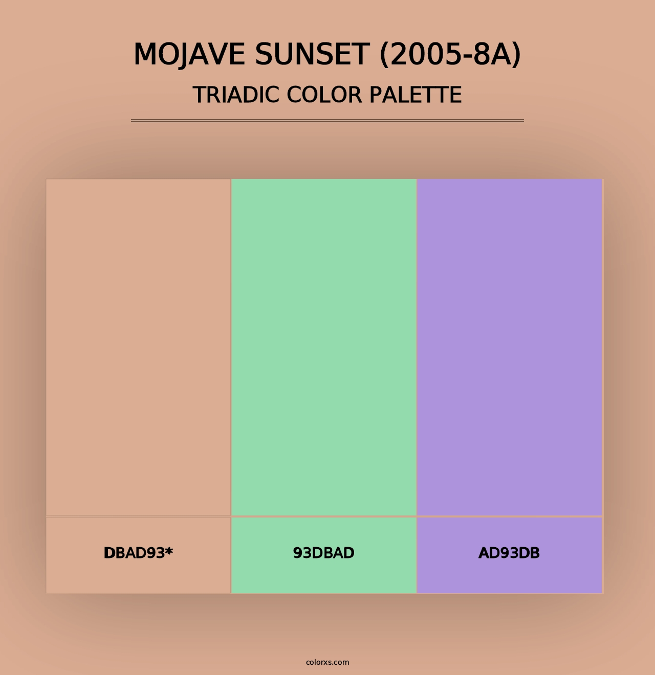 Mojave Sunset (2005-8A) - Triadic Color Palette