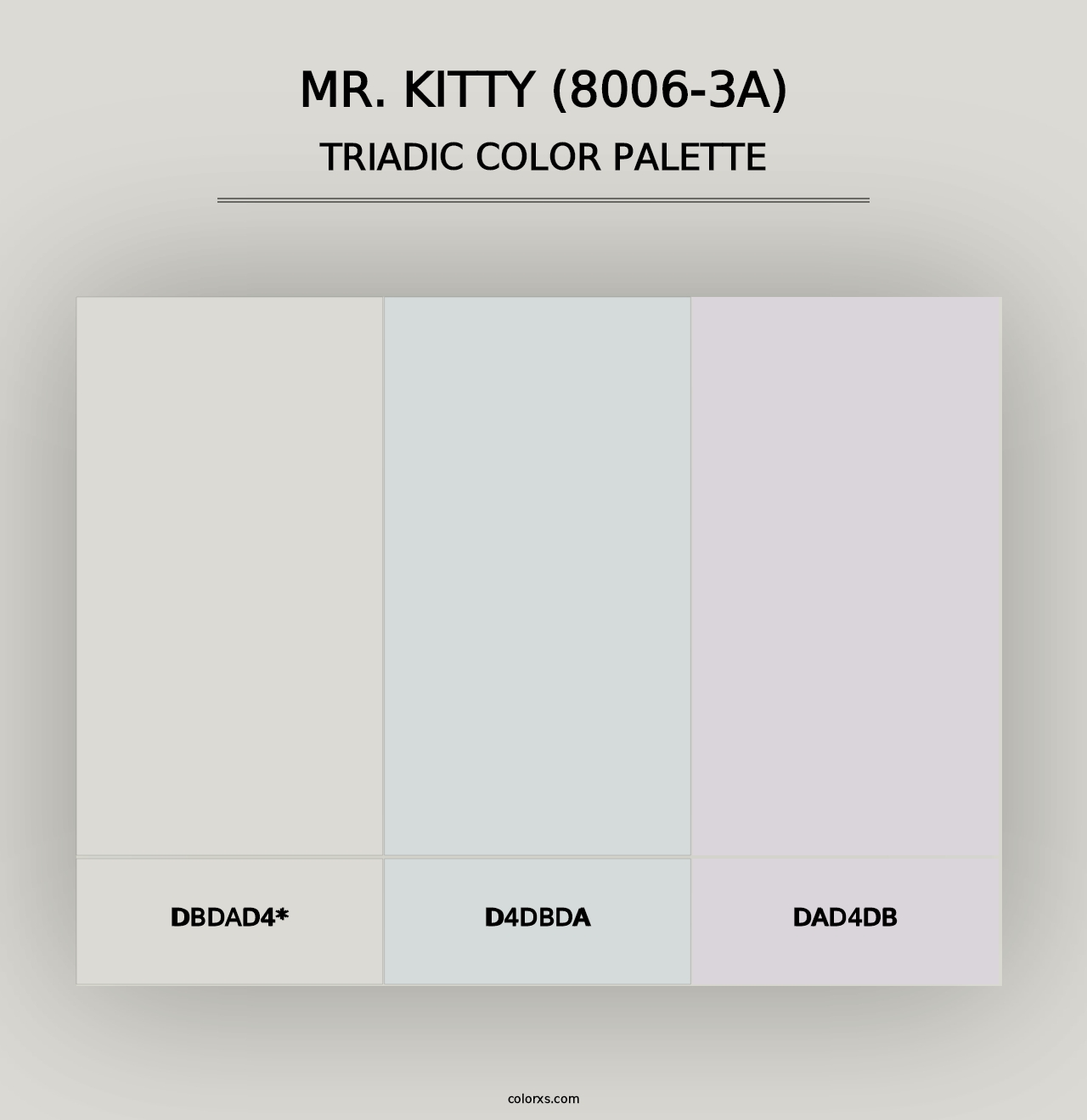 Mr. Kitty (8006-3A) - Triadic Color Palette