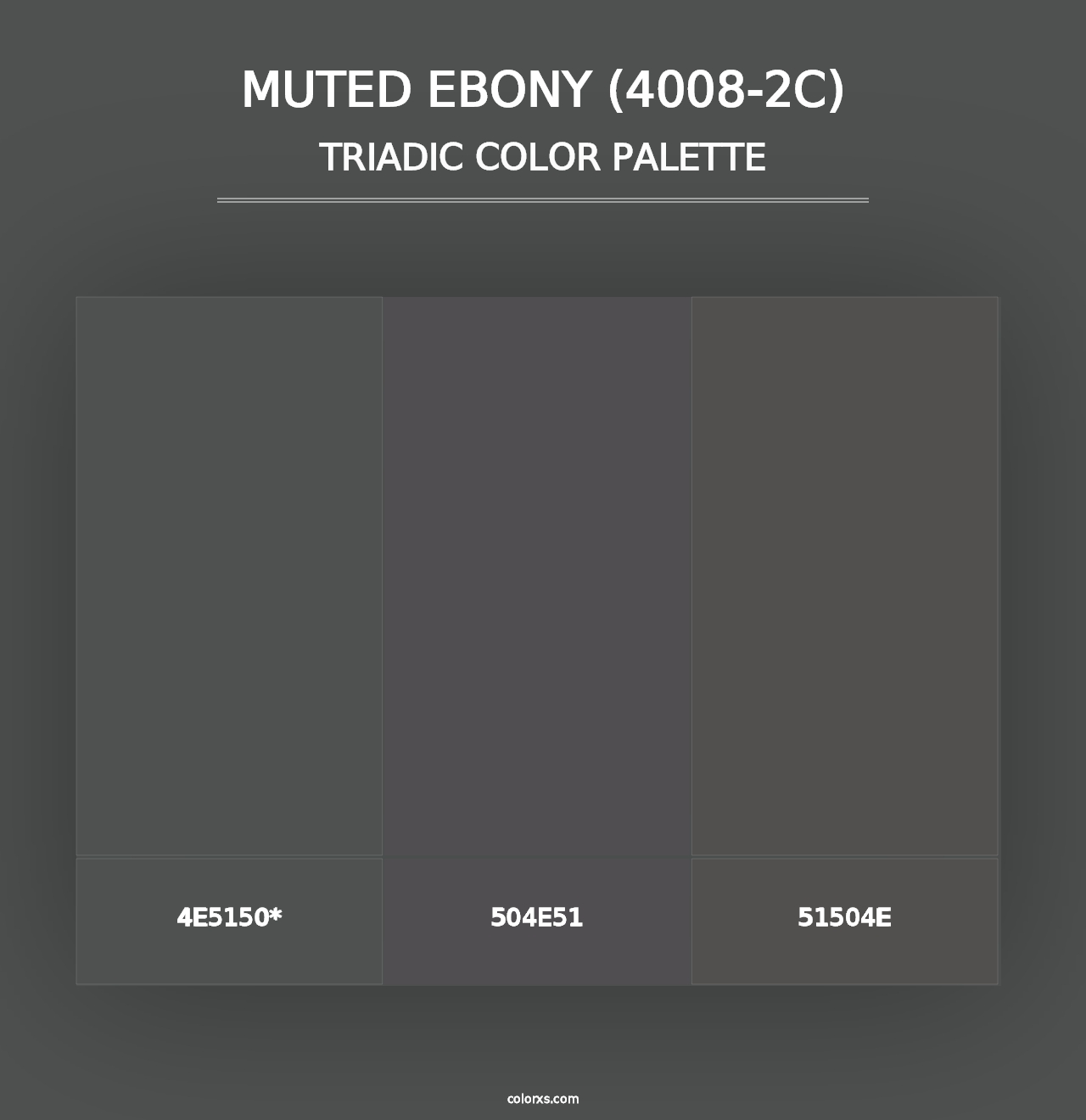 Muted Ebony (4008-2C) - Triadic Color Palette