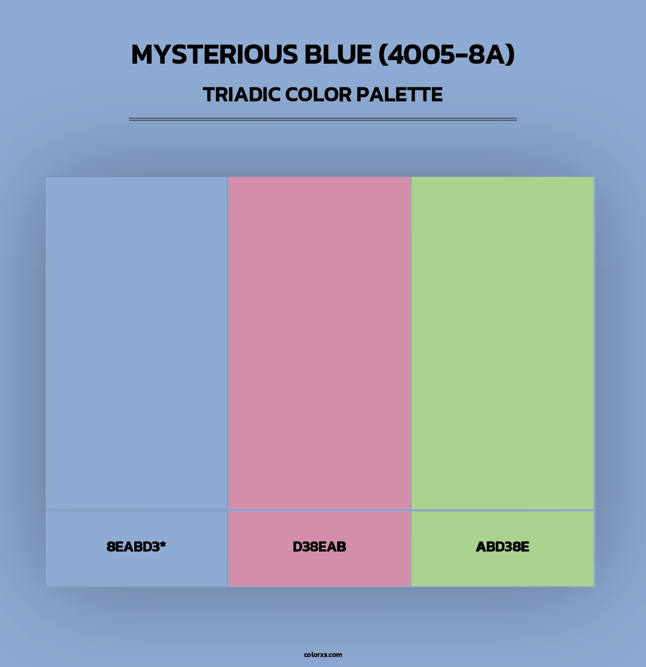 Mysterious Blue (4005-8A) - Triadic Color Palette