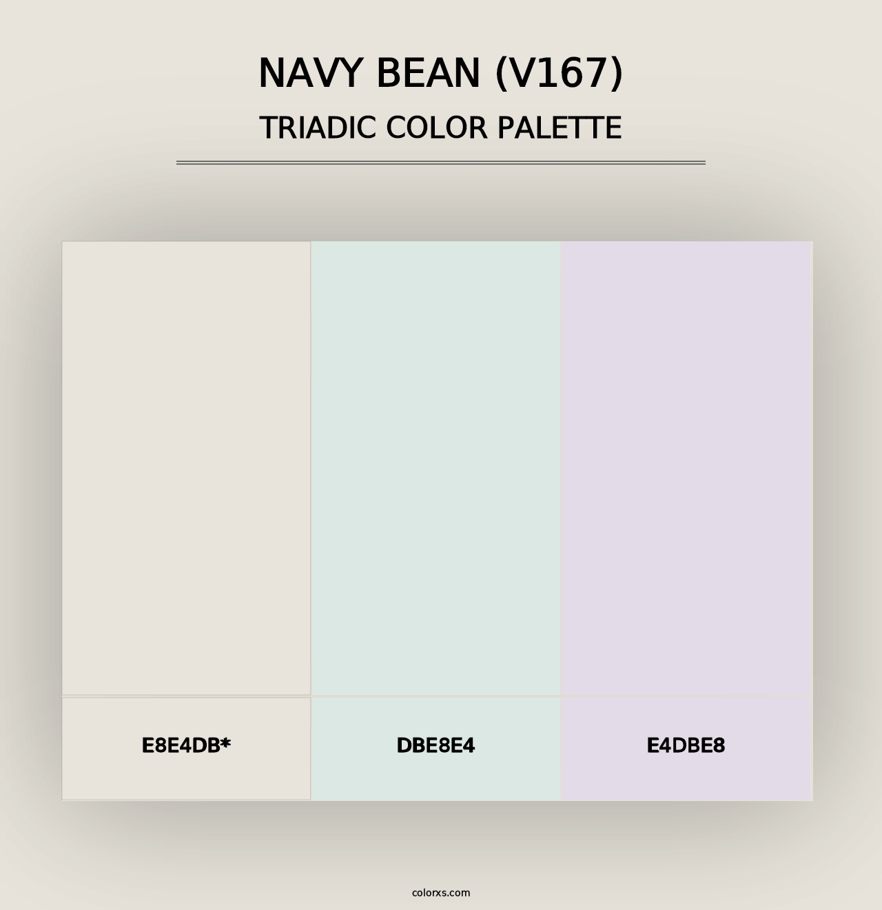 Navy Bean (V167) - Triadic Color Palette