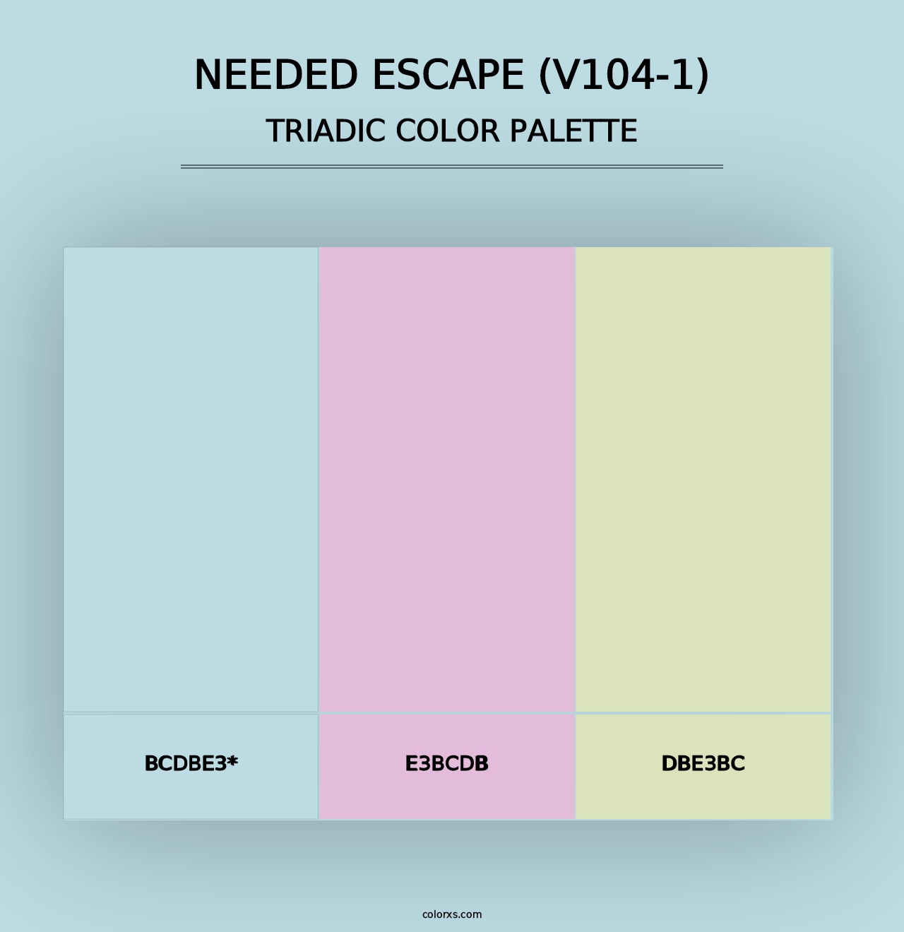 Needed Escape (V104-1) - Triadic Color Palette