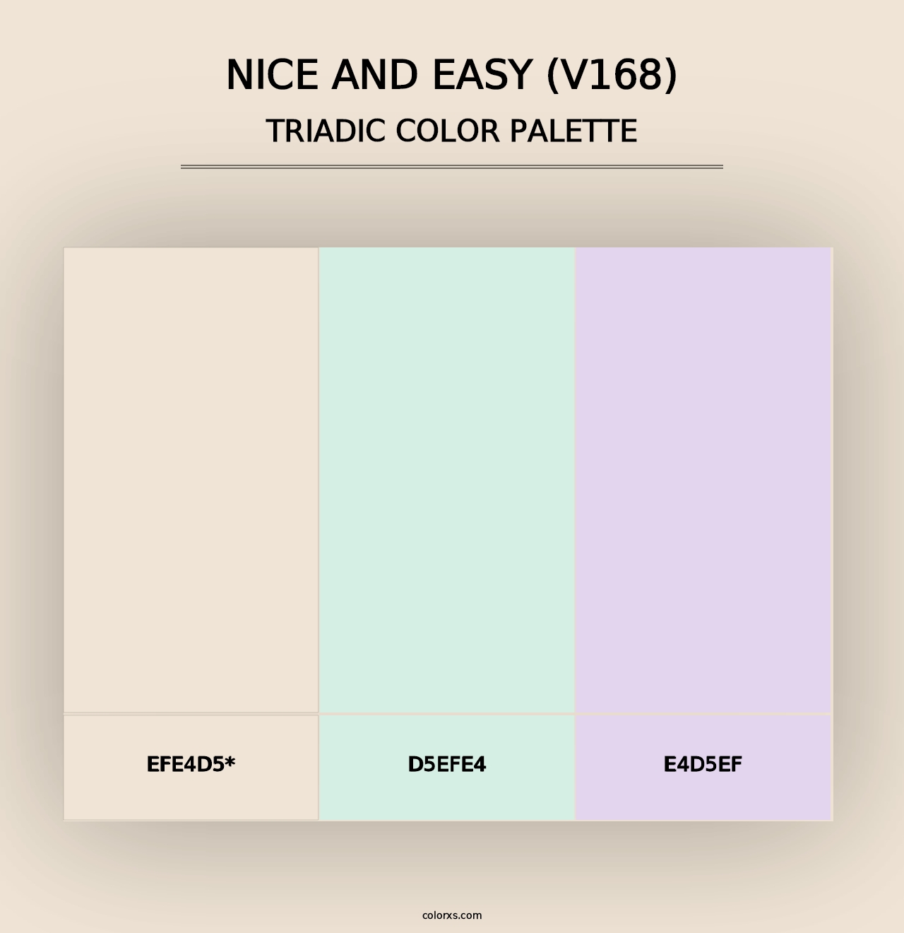 Nice and Easy (V168) - Triadic Color Palette