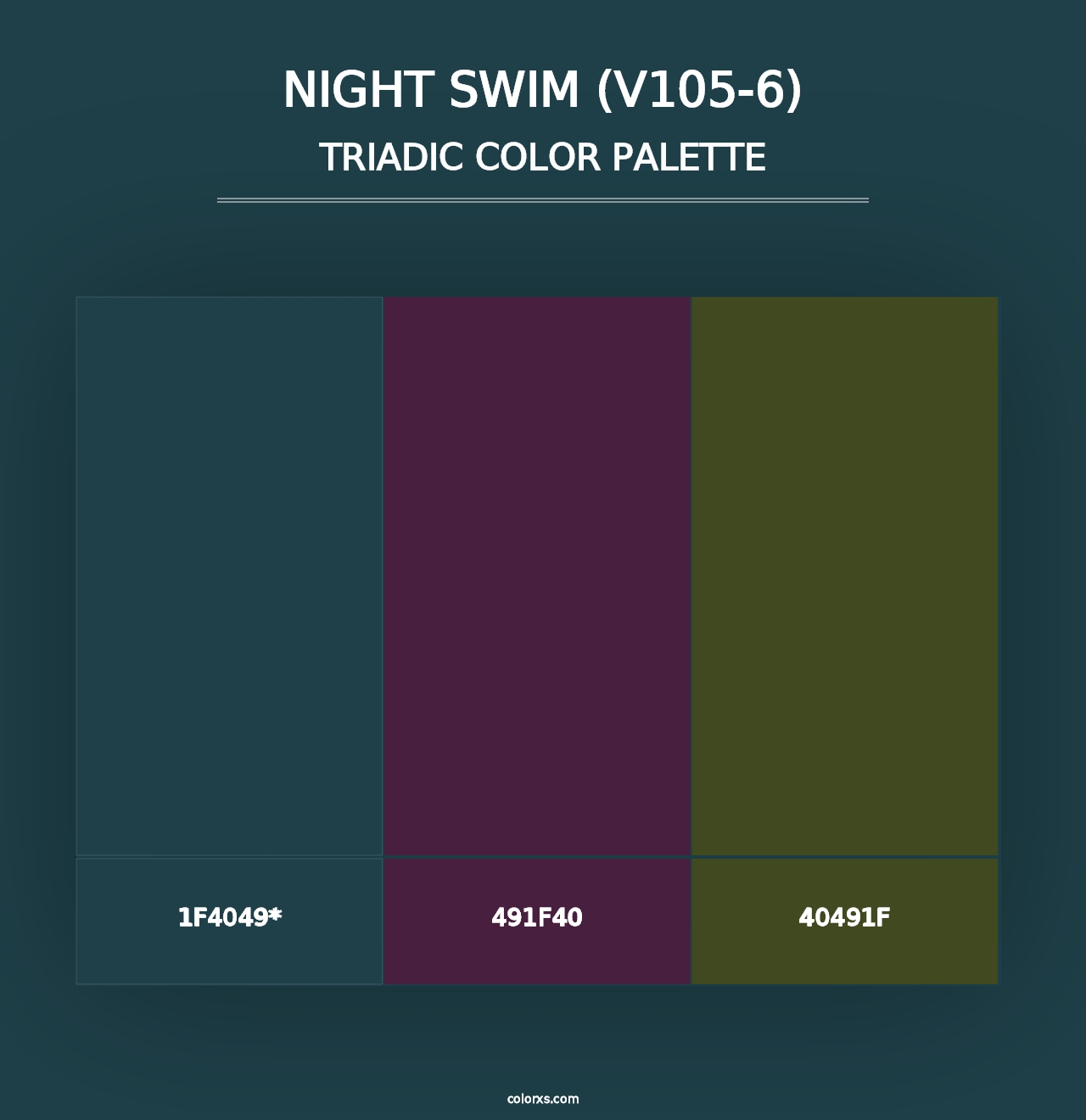 Night Swim (V105-6) - Triadic Color Palette