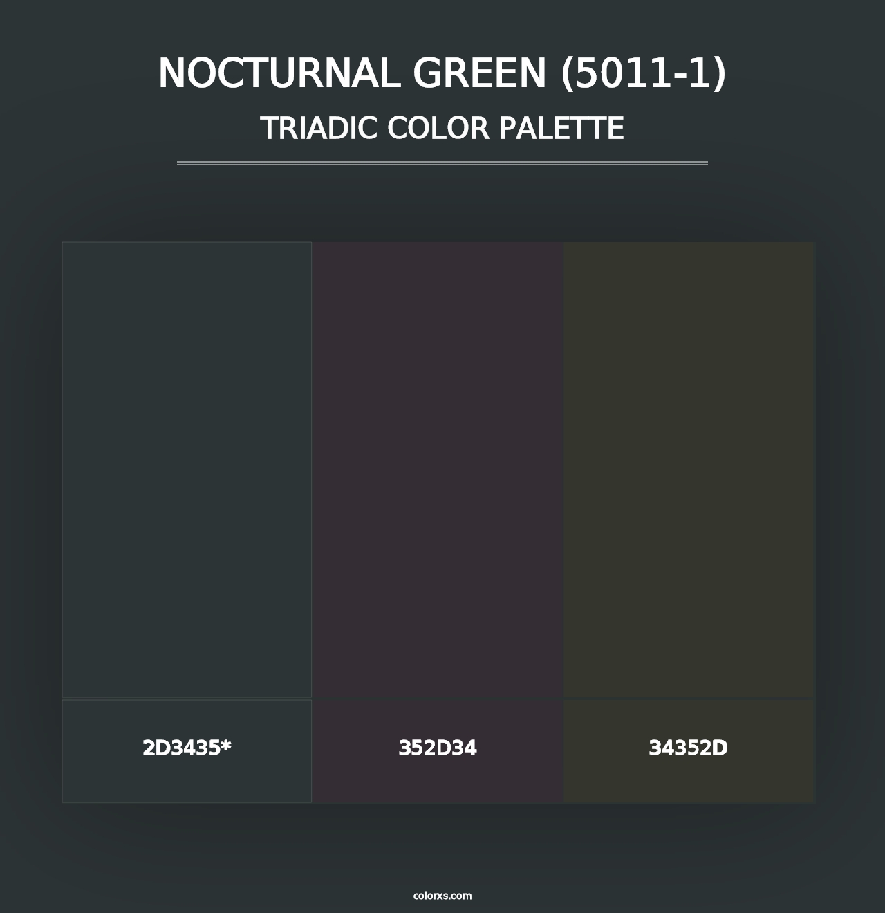 Nocturnal Green (5011-1) - Triadic Color Palette