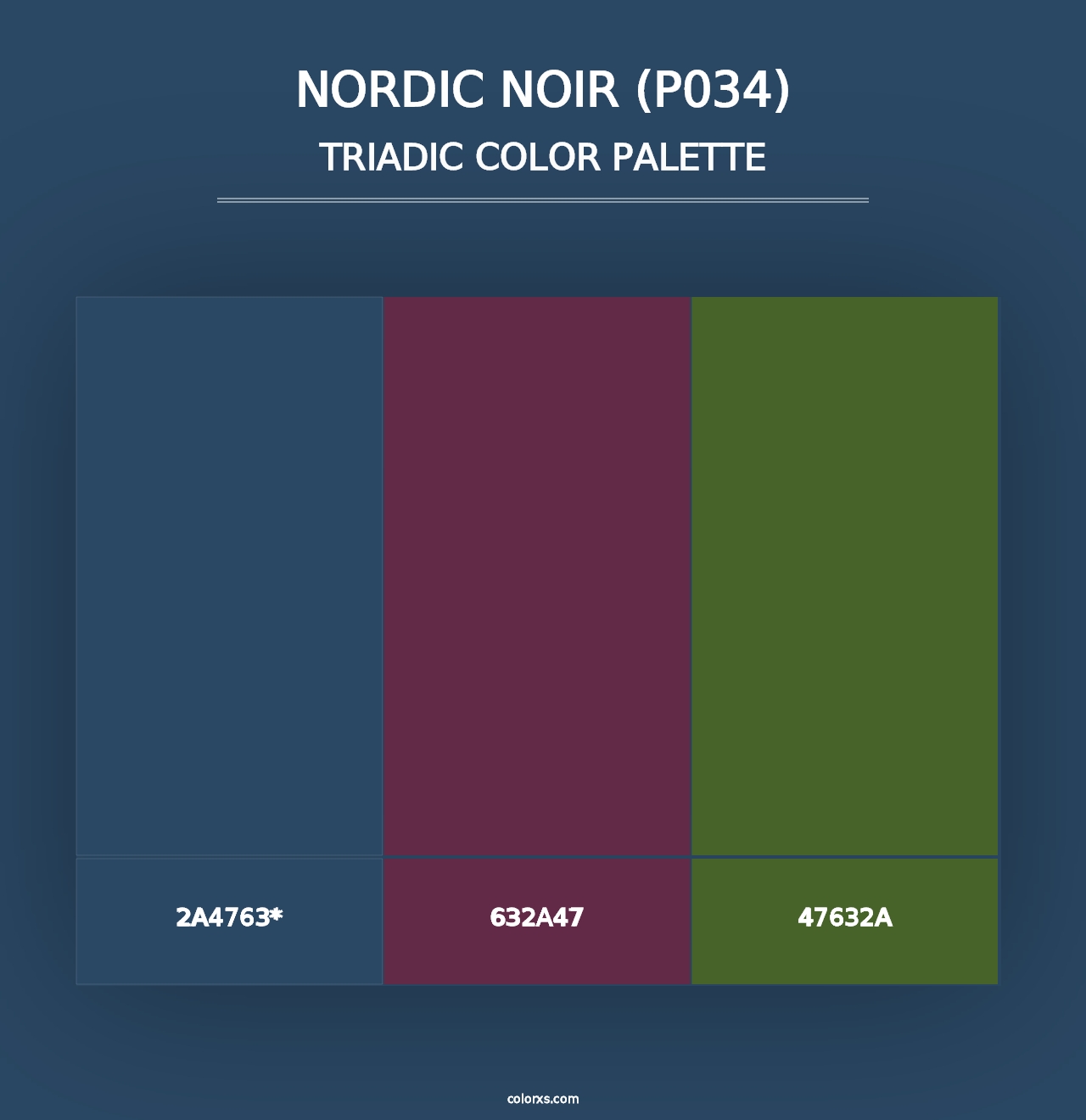 Nordic Noir (P034) - Triadic Color Palette