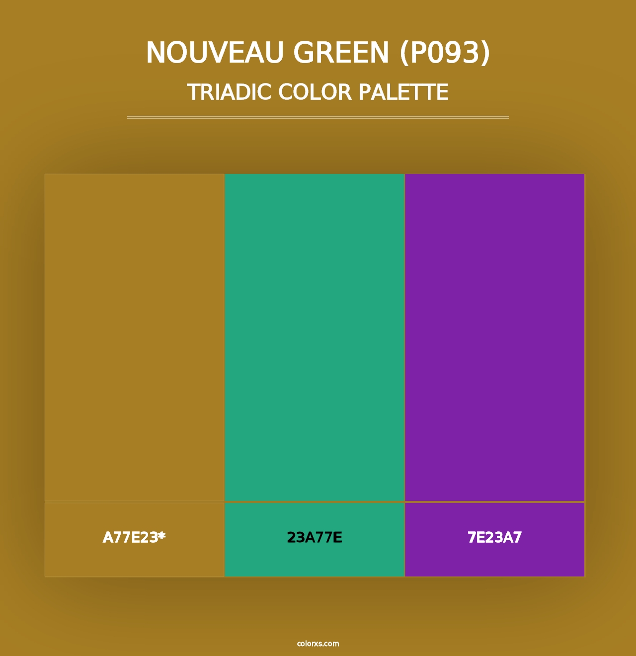 Nouveau Green (P093) - Triadic Color Palette