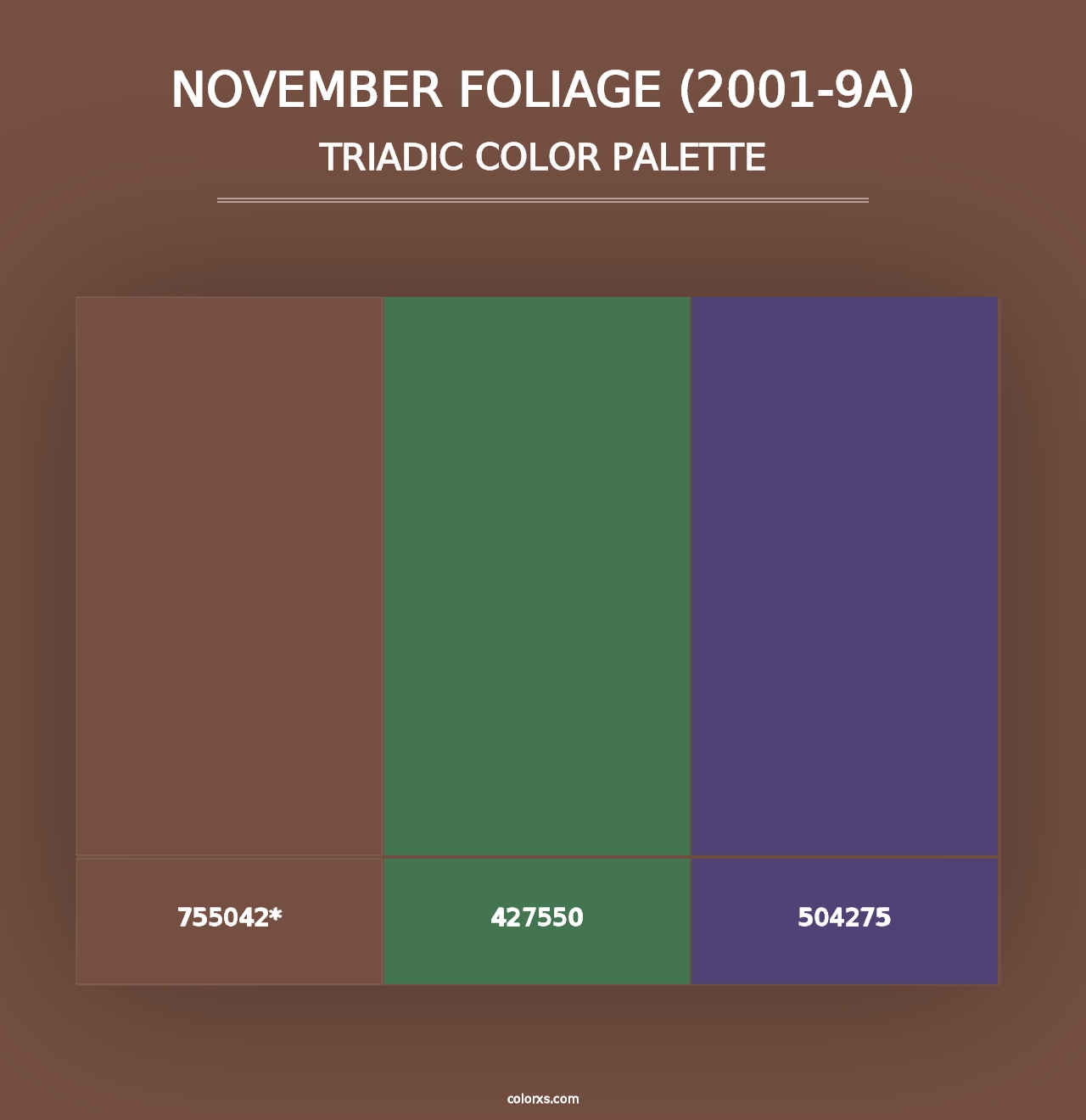 November Foliage (2001-9A) - Triadic Color Palette