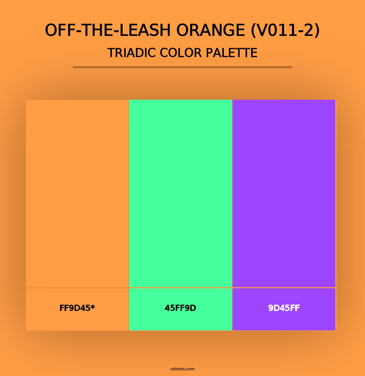 Off-the-Leash Orange (V011-2) - Triadic Color Palette