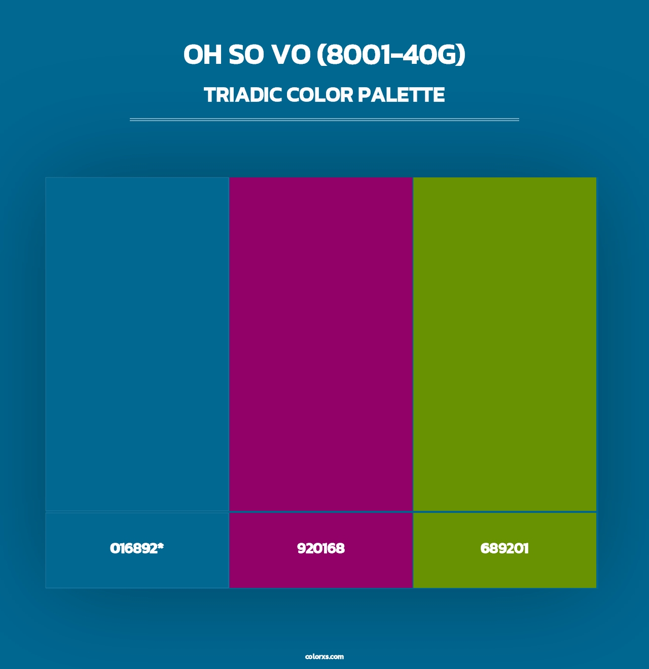 Oh So Vo (8001-40G) - Triadic Color Palette