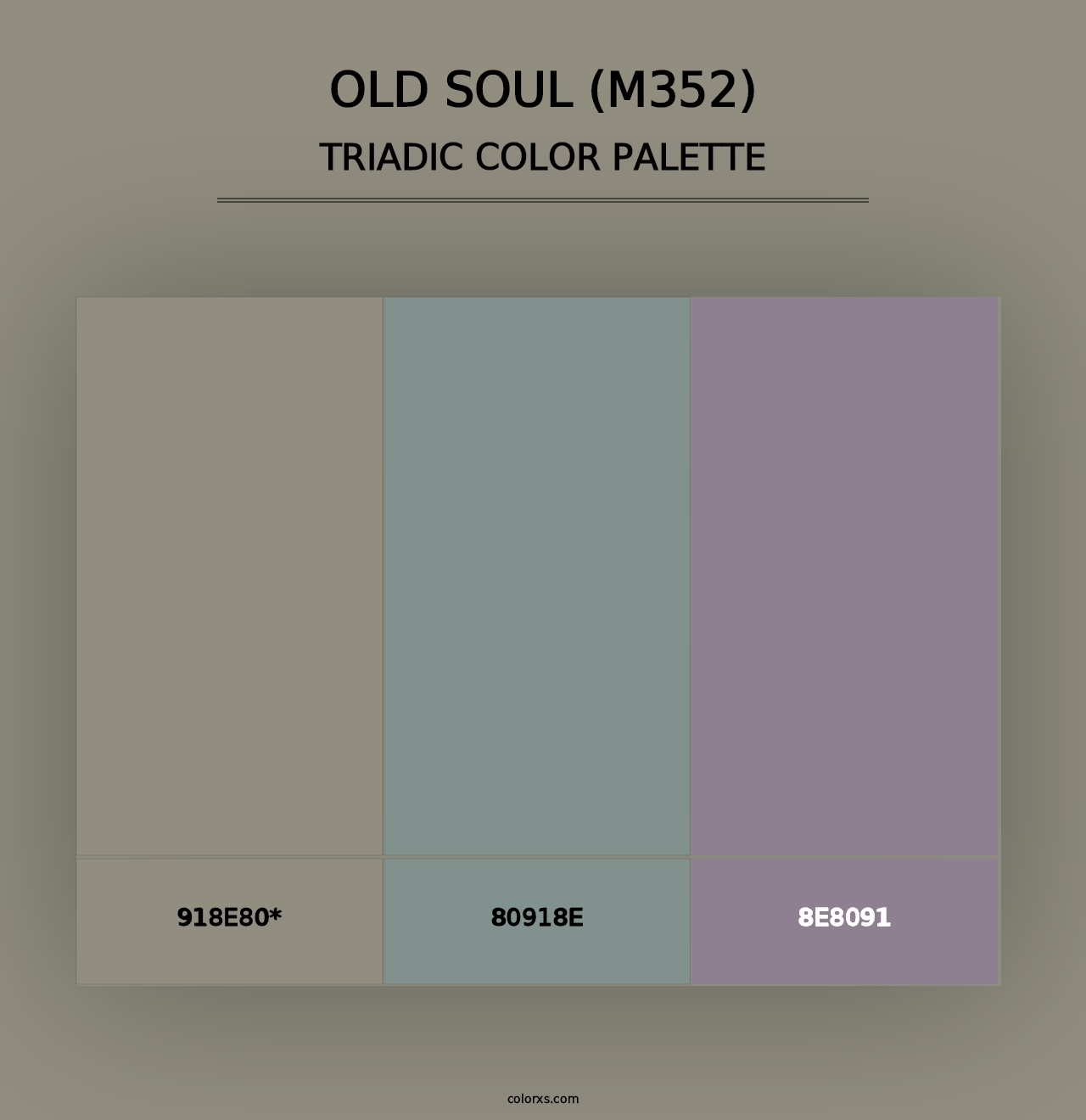 Old Soul (M352) - Triadic Color Palette