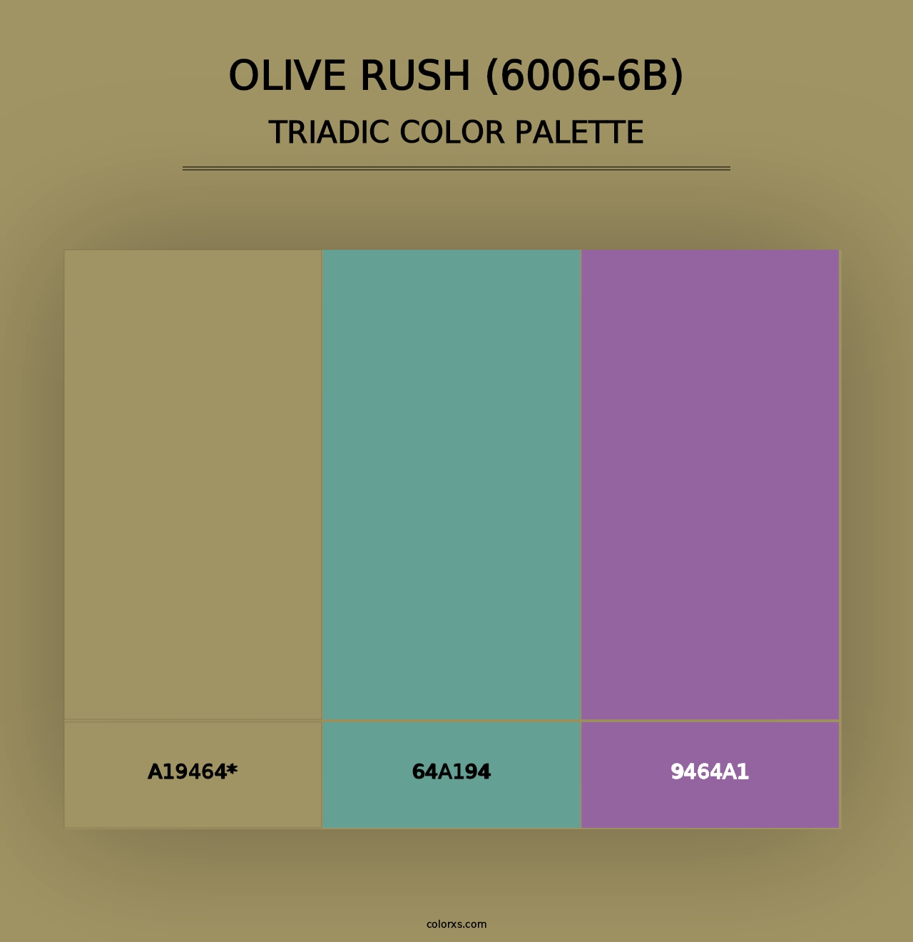 Olive Rush (6006-6B) - Triadic Color Palette