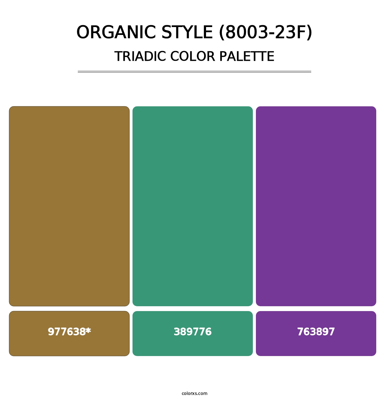 Organic Style (8003-23F) - Triadic Color Palette