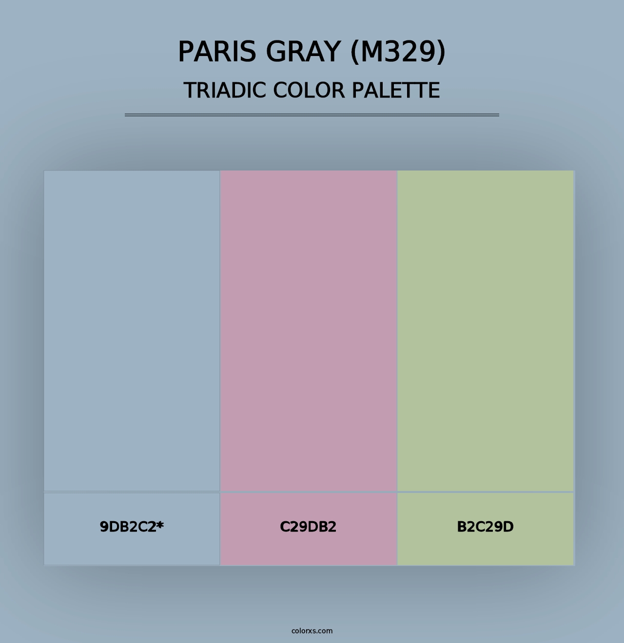 Paris Gray (M329) - Triadic Color Palette