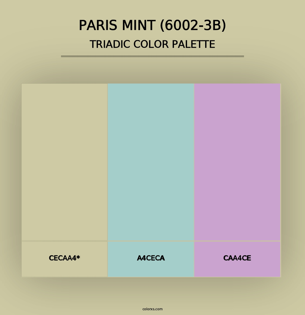 Paris Mint (6002-3B) - Triadic Color Palette