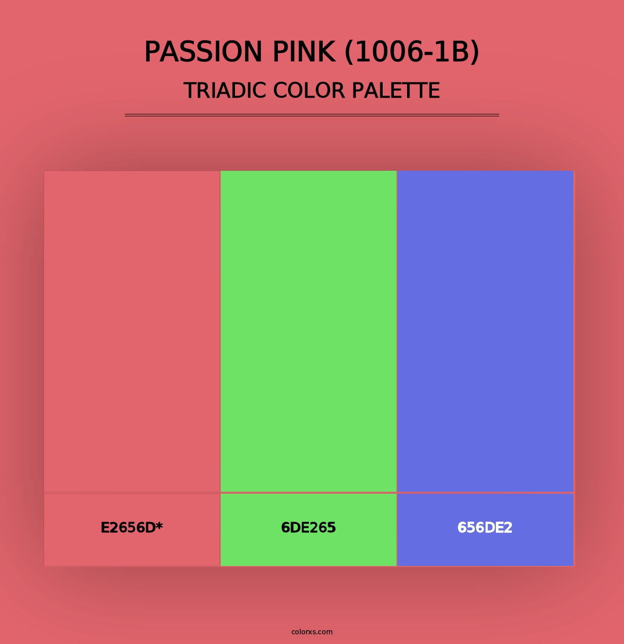 Passion Pink (1006-1B) - Triadic Color Palette