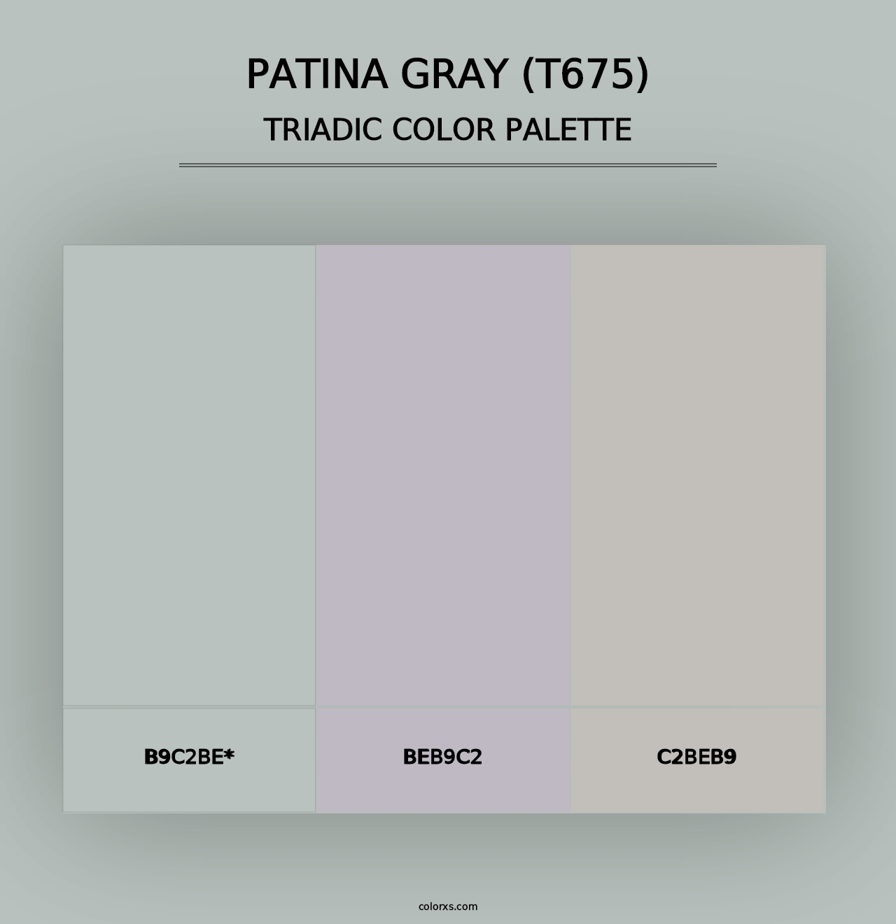 Patina Gray (T675) - Triadic Color Palette