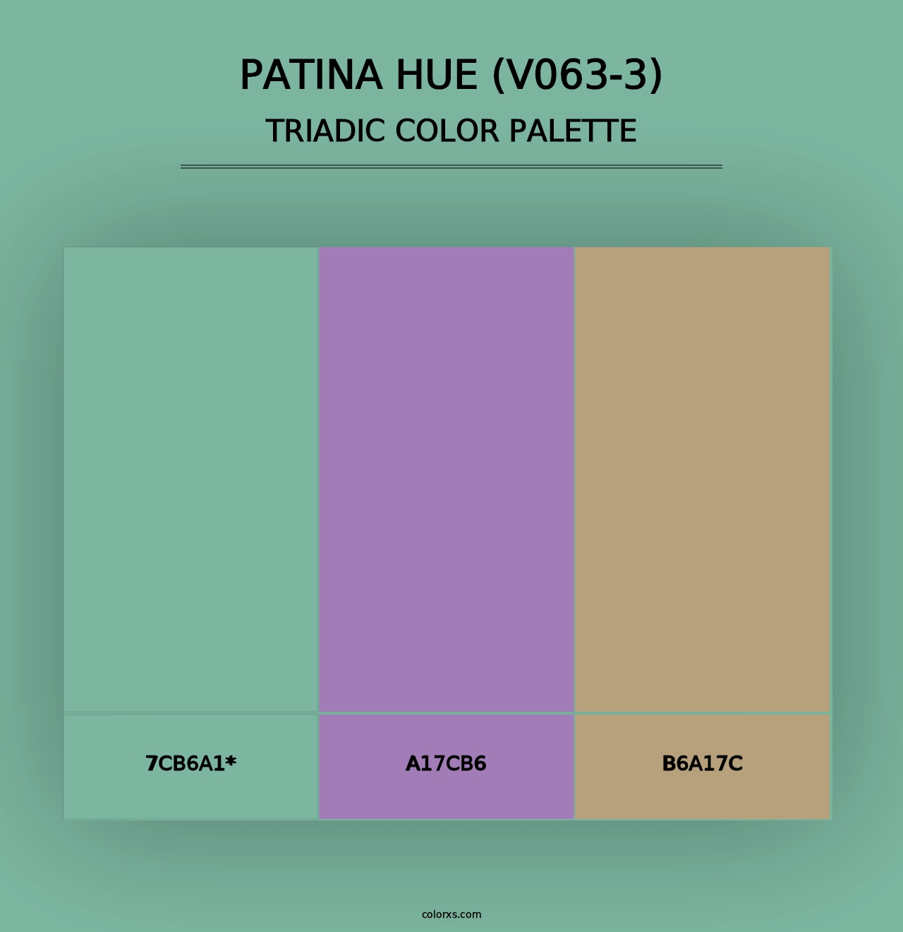 Patina Hue (V063-3) - Triadic Color Palette