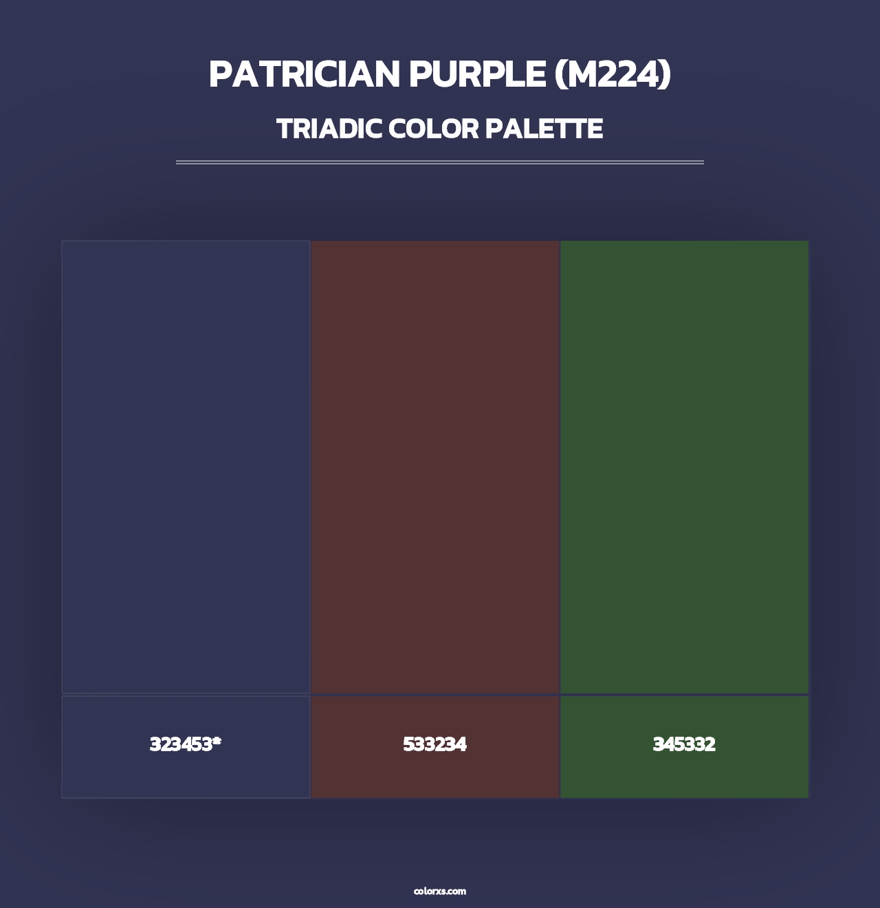 Patrician Purple (M224) - Triadic Color Palette