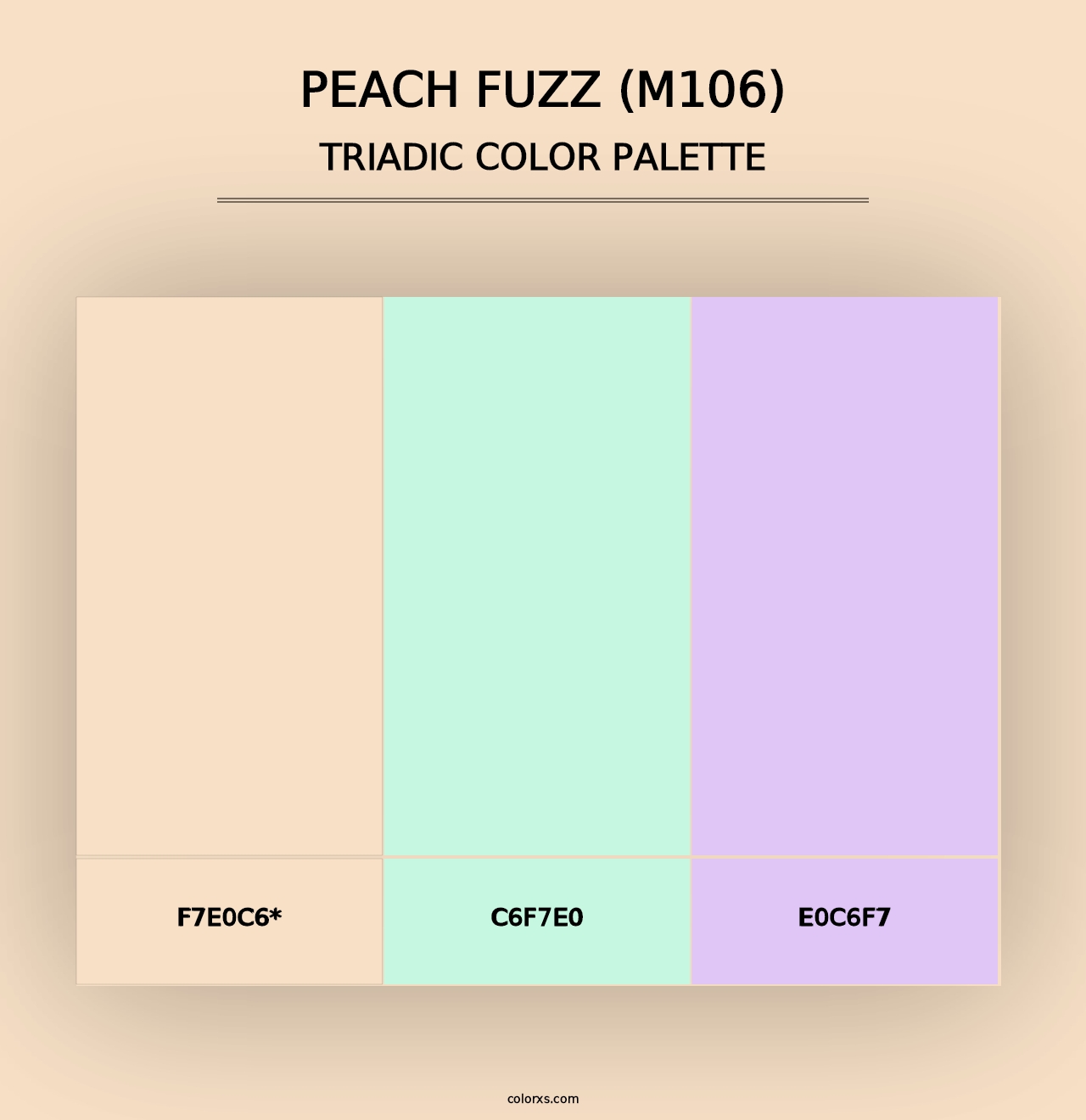 Peach Fuzz (M106) - Triadic Color Palette