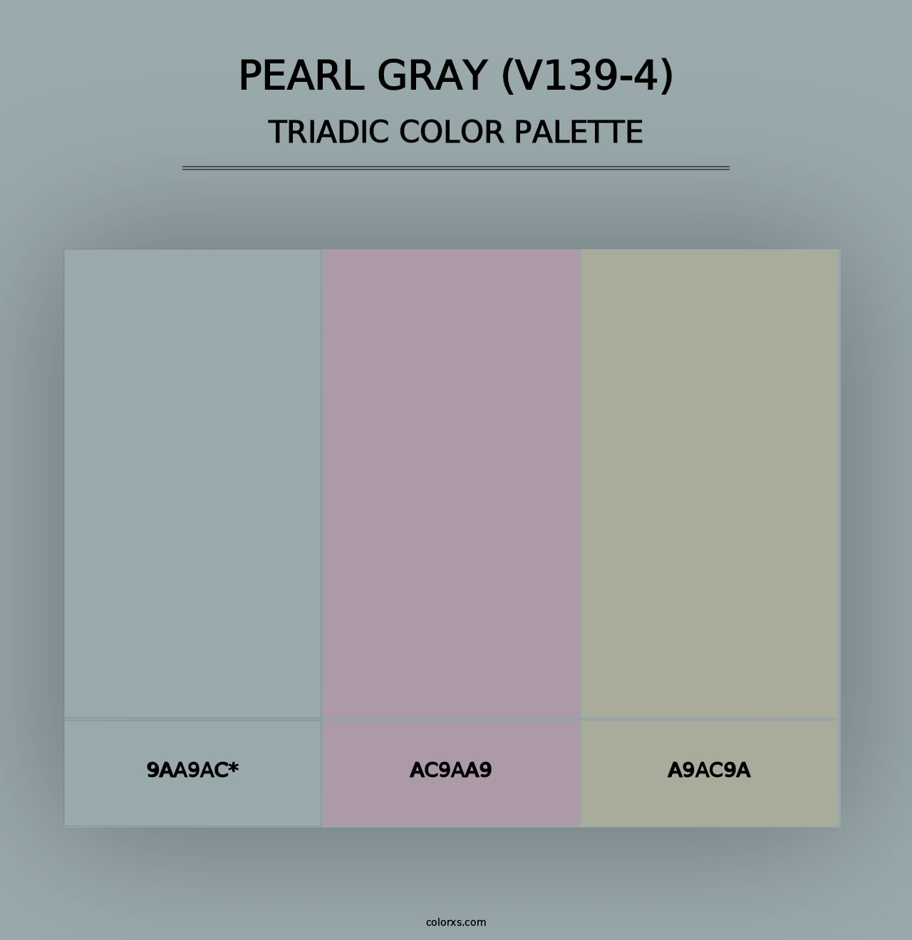 Pearl Gray (V139-4) - Triadic Color Palette