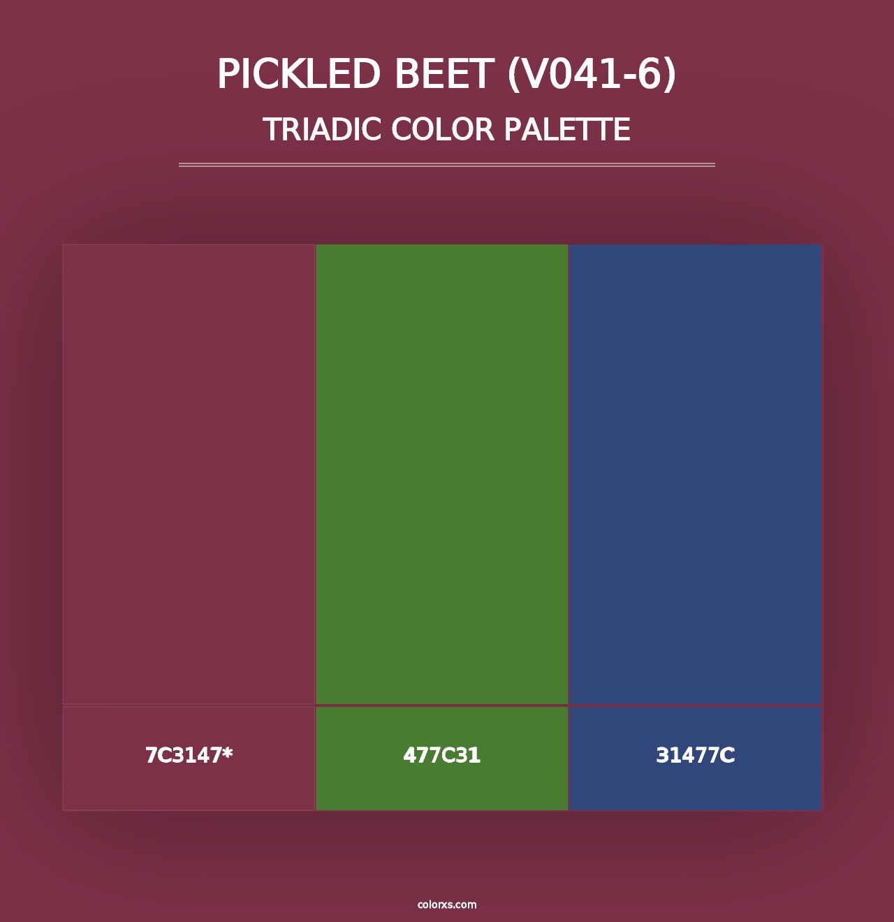 Pickled Beet (V041-6) - Triadic Color Palette