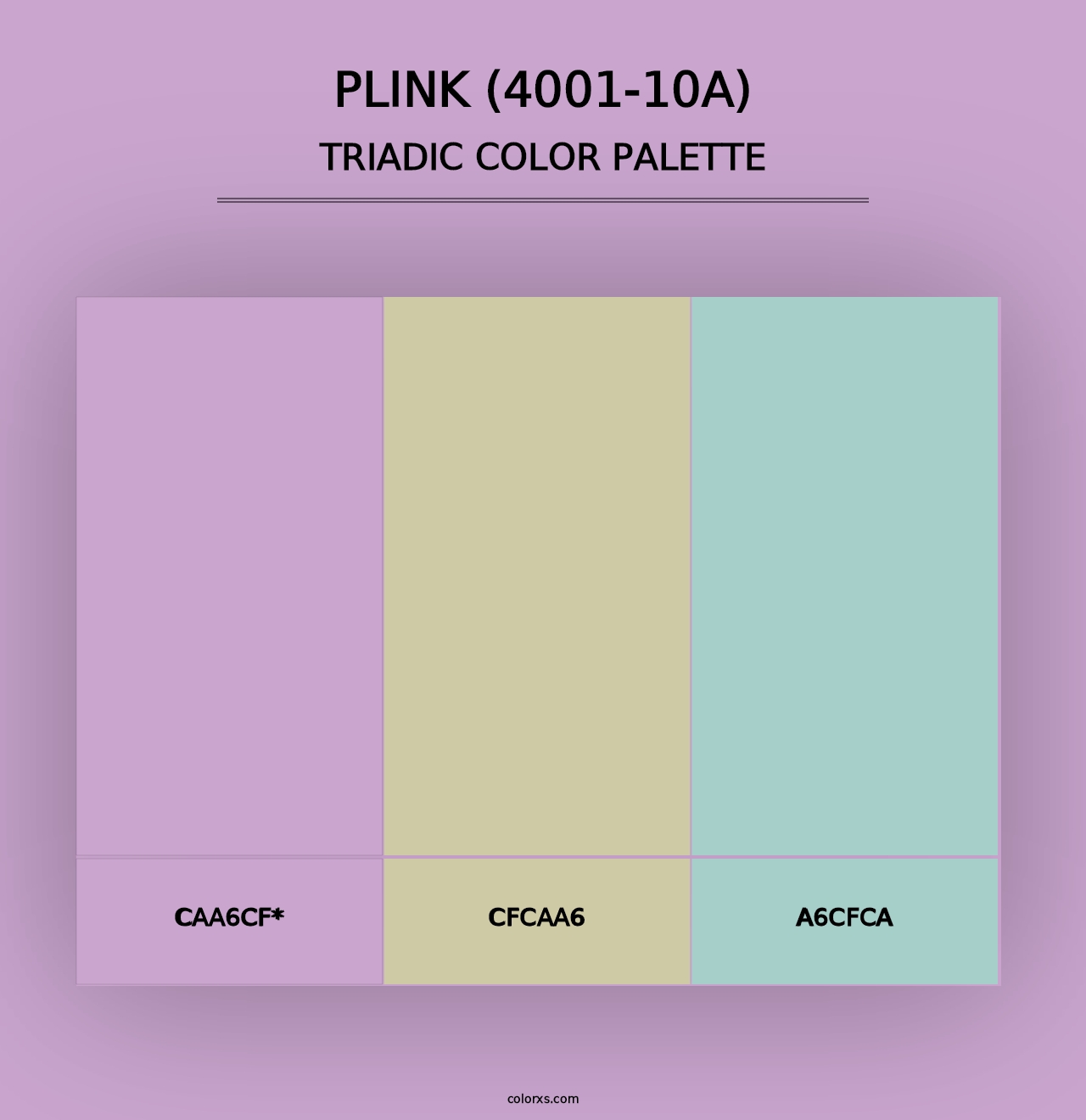 Plink (4001-10A) - Triadic Color Palette