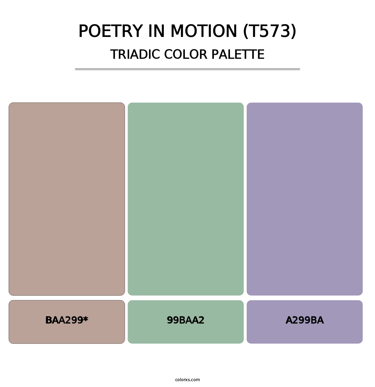 Poetry in Motion (T573) - Triadic Color Palette