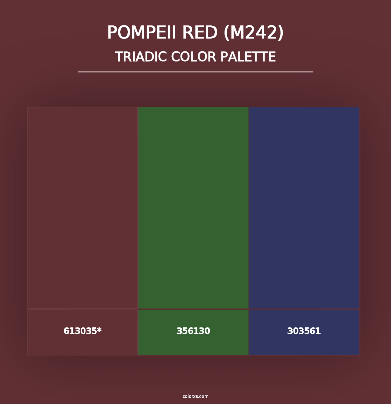 Pompeii Red (M242) - Triadic Color Palette