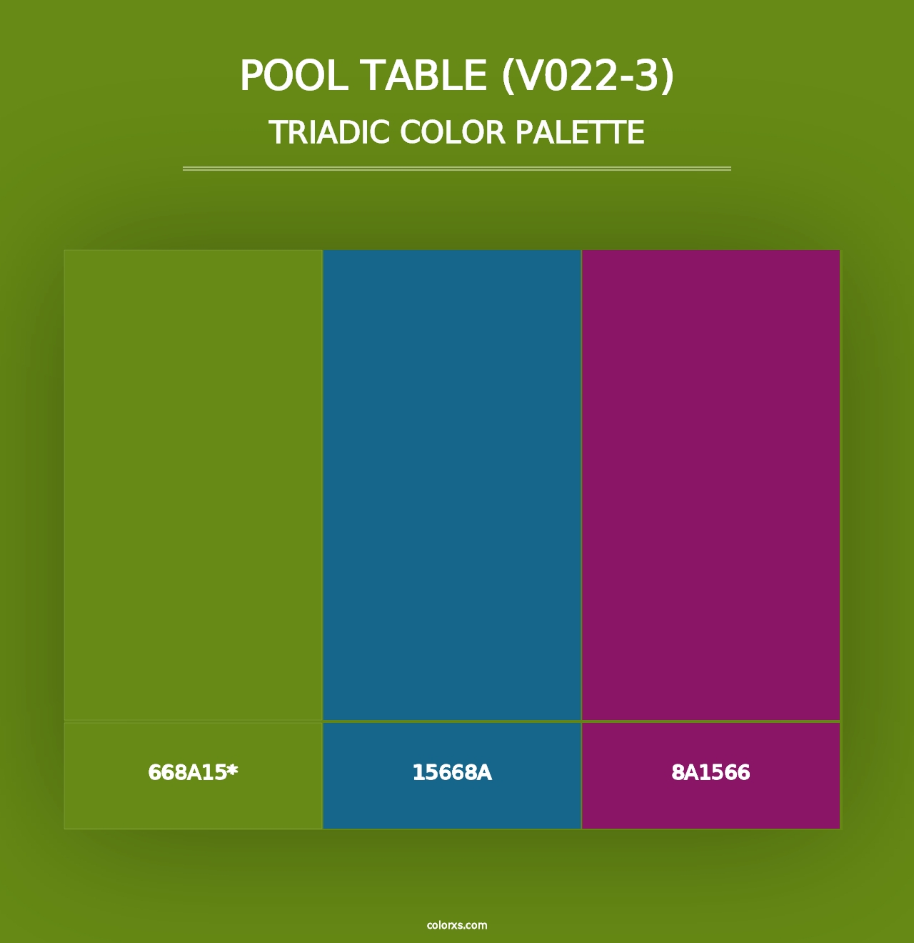 Pool Table (V022-3) - Triadic Color Palette