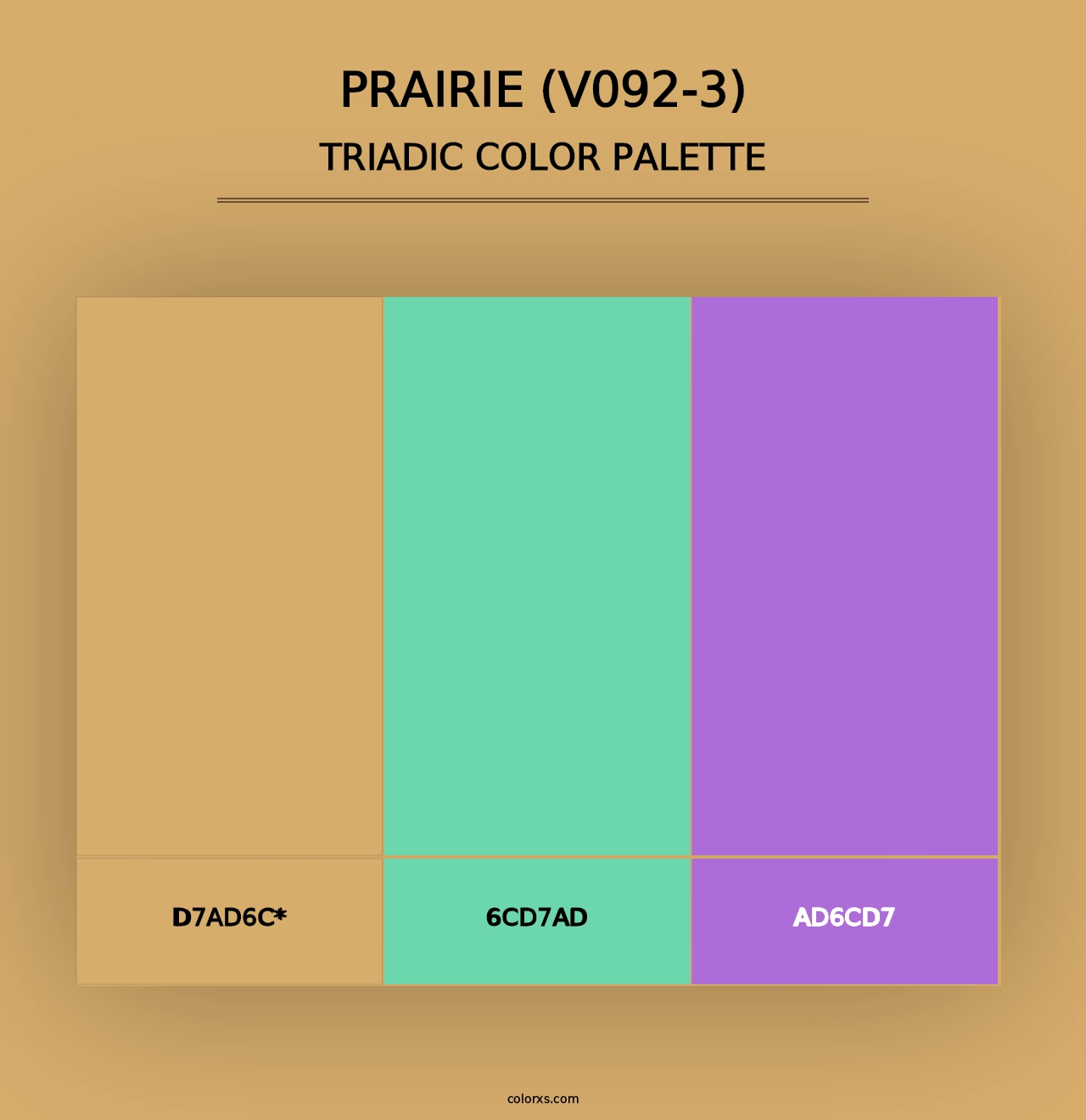 Prairie (V092-3) - Triadic Color Palette